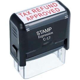 stampexpression - Tax Refund Approved Office Self Inking Rubber Stamp - Red Ink (A-50037)