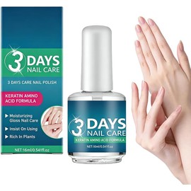 Esmalte Protector Queratina 3 Días, Reforzador Uñas con Queratina Nuevo Modelo 2026, Fortalecimiento Hidratación Rápidos, Adecuado para Uñas Secas, Frágiles Quebradizas (1)