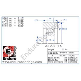 Enduro  Mast Guide Bearing ENDURO  MG 207 FFA forklift roller SKF KOYO NSK  California