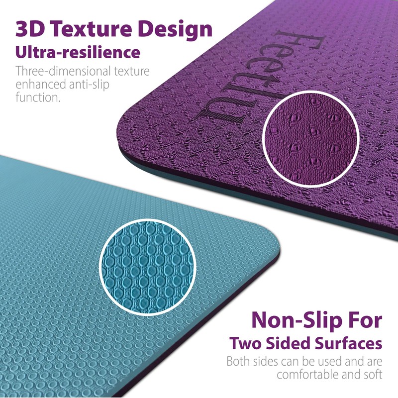 Feetlu Extra Thick Exercise Yoga Mat with Strap - 2/5