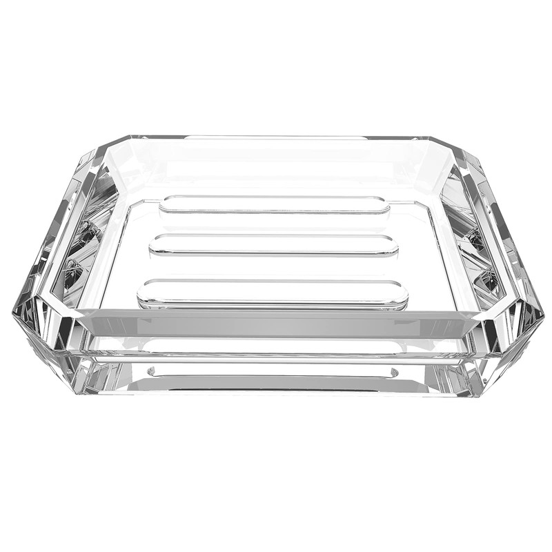 Linkidea 2 Pack Rectangle Glass Soap Dish, Bar Soap Sponge