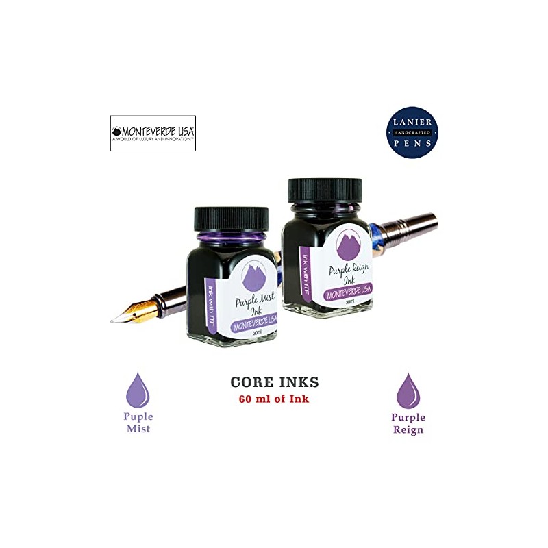 Monteverde 60ml Core Fountain Pen Ink Bottle (30ml Purple Mist