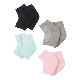 Healeved 4pairs Ventilated Gel Spa Socks for Dry Cracked Heels Moisturizing Open Toe Socks Crack Design Softens Rough Skin Unisex Multiple Colors