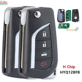 Keyecu 2x for Toyota Camry 2018 2020 Flip H Chip Keyless Remote Key Fob HYQ12BFB -TOY48