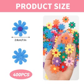 UCFBWO Pack of 400 Felt Flowers, Colourful Fabric Flowers, Decorative Flowers, Scatter Decoration, Flowers, Embellishments, Felt Flowers, Decoration for Felt Crafts, Crafts, Greeting Card Accessories