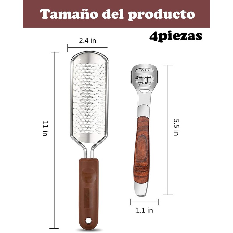 Lima para pies ZCNPIA 4 piezas de acero inoxidable –