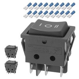 3-Pack Momentary Rocker Toggle Switch, (ON)/Off/(ON) DPDT 6Pin Heavy Duty 20A Boat Switches for Home Auto Car Marine Boat, KCD4-223B, Black