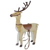 40" Plush Standing Reindeer Christmas Decoration with Saddle and Jingle