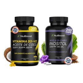 Kit Myo D Chiro Inositol Y Vitamina D3 K2 Nuboost Sin Sabor