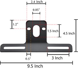 OTOW Steel Heavy Duty License Plate Holder Bracket and Light Mount for Trailers, Trucks, Cars, Certain Motorcycles with Mounting Screws, Reflective Sticker