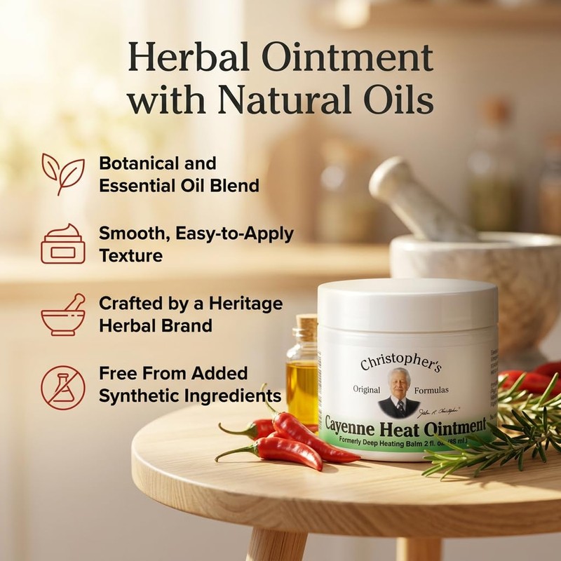 Christopher's Original Formulas Cayenne Heat Ointment, Warming Herbal Topical for