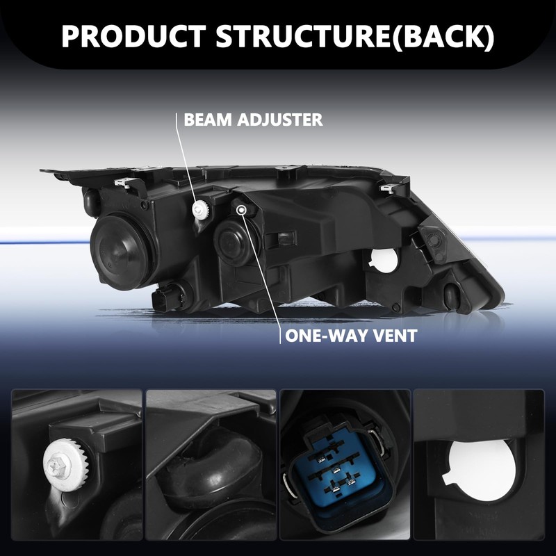 Aosky Headlight Assembly Compatible with 2010 2011 2012 Ford Fusion