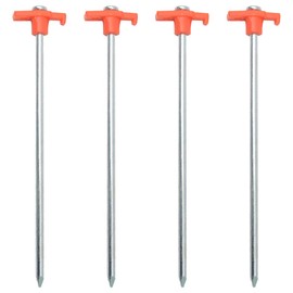 4 Pcs 25CM Galvanized Non-Rust Tent Pegs Peg Camping Tent Stakes Heavy Duty Bivvy Pegs for Camping Trip Hiking Traveling Gardening Tarp