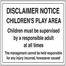 V Safety Disclaimer Notice Sign - 300mm x 200mm - 1mm Rigid Plastic