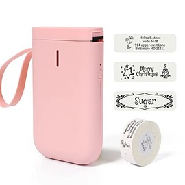 Pink Label Maker Machine with Tape NIIMBOT D11 Portable Bluetooth Sticker Label Printer with Different Fonts Easy to Use Ideal for Home Office Organization Small Business Supplies USB Rechargeable