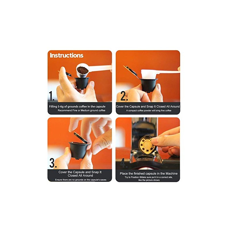 Refillable Coffee Capsule Reusable Pod Stainless Steel Coffee Filter for