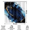 Navy Blue Marble Shower Curtain, Uiiooazy Abstract Dark Blue Polyester