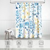 MAYZUS Blue Yellow Floral Shower Curtain 60x72, Cute Flower Fabric