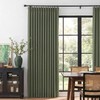 MYSKY HOME Olive Green Linen Pinch Pleated 100% Blackout Curtains