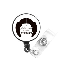 PLITI Feminism Gift Women Empowerment Gift A Woman's Place is in The Resistance Feminist Badge Reel for Nurse Doctor (Place Resistance Badge)