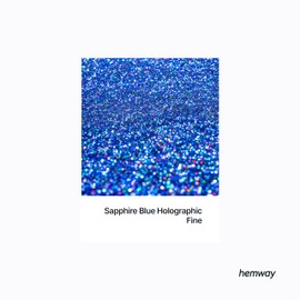 Hemway Premium Craft Glitter Shaker - Sapphire Blue Holographic | Fine Metallic Flake Sequins for Resin & Epoxy Crafts | Craft Supplies for Festival, Tumblers, Body, Face, Eye & Nail Art | 130 g