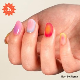 Heyhae Tiras de gel semicurado para uñas | No requiere lámpara LED | Primavera, mármol, rosa | Fácil de aplicar y retirar, acabado de salón | Kit comp