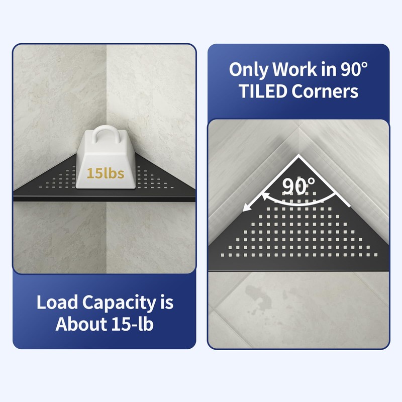 Bernkot Corner Shower Shelf 2 Pack, 304 Stainless Steel Shelf