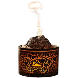 Essential Oil Diffuser Humidifier Volcano Humidifier with 7-Color Light & Volcano Mist Modes, Timer Auto-Off Aromatherapy Diffuser for Home Office Yoga (Black)