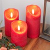 Eldnacele Red Wax Flameless Flickering Candles with 6H Timer, 3D