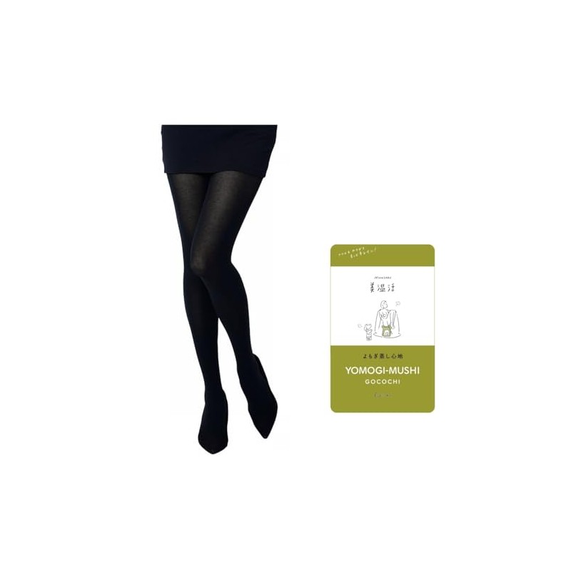 Fukusuke Mikatsu Hot Steamed Mugwort Tights, 1 Pair Set, Women's,