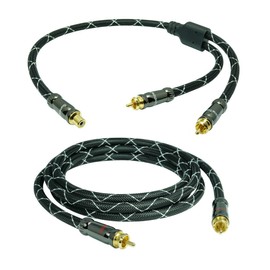 7.5m SunshineTronic Blackline Subwoofer Cable + Subwoofer Y Adapter