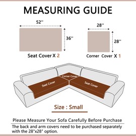 Arfntevss Corner Sectional Couch Covers Plush Chenille L Shape Sofa Cover Thick Soft Sofa Slipcovers 3 Pieces Anti Slip U Shaped Sectional Cover Fluffy Fuzzy Furniture Protector (Small, Light Khaki)