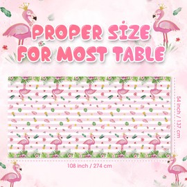 Windkream 3 Pack Flamingo Party Decorations Tablecloths Disposable Flamingo Table Cover 54 x 108 Inch Rectangle Plastic Flamingo Table Cloth for Hawaiian Tropical Flamingo Birthday Party Supplies