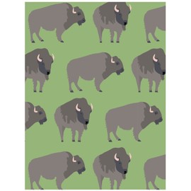 Papel de regalo Green Buffalo – Seis hojas planas plegadas de 19.5 x 27 pulgadas, papel de regalo de bisonte, papel de regalo de cumpleaños masculino o regalo de Navidad