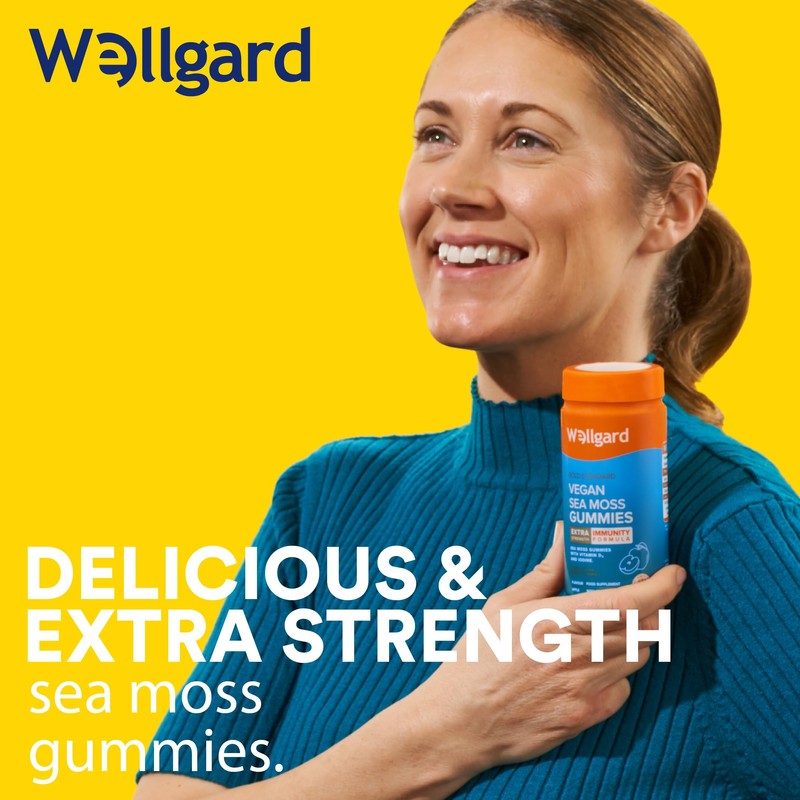 Wellgard Vegan Sea Moss Gummies, Formulated for Immunity with Iodine,