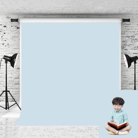 Kate 5x7ft Light Blue Photo Backdrop Pure Solid Color Background Cotton Collapsible Backdrops for Photographer Photo Studio Prop