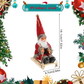 Santa Ornaments, Santa Claus Figures, Sitting Santa Claus Figures, 7.5 Inch Classic Red Santa Decoration Exquisite Santa Claus Figures Christmas Ornaments for the Home Office Table Display