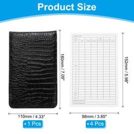 PATIKIL Golf Scorecard Holder, Leather Yardage Book Cover Golf Leather Scorecard with 4 Pcs Golf Score Sheets and Pencil Loop for Golfers Golf Club Golf Club Accessories, Black