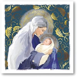 GBCC Charity Christmas Cards Pack of 10 - Charity Christmas Cards 2024 with Religious Mary and Baby Jesus Design - Eco-Friendly Xmas Cards Multipack with Envelopes
