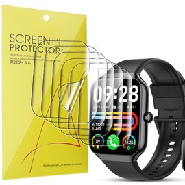 Lamshaw Compatible for Motast P99 Smart Watch Screen Protector, [6 Pack] Full Coverage TPU Clear Film Compatible for Motast P99 1.96" Smart Watch (6 Pack)