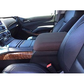 Auto Console Covers- Fits The Chevy Silverado LTZ 1500, 2500, and 3500 (Bucket Seats) 2014-2018 Neoprene Center Console Armrest Lid Cover Waterproof Neoprene Fabric- Brown