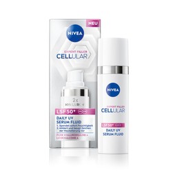 NIVEA Cellular Expert Filler Hyaluronic Serum with SPF 50+, Light and Fast Absorbing Serum with Pure Hyaluron, Face Care for Smoothed Wrinkles, Daily UV Serum Fluid (30 ml)