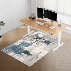 Kuyal Office Chair Mat for Hardwood Floor, 36 x 55 inches Computer Gaming Chair Mat, Low Pile Carpet Desk Chair Mat, Anti-Slip Floor Mats Wood/Tile Protection Mat(36'' x 55'', Modern Blue)