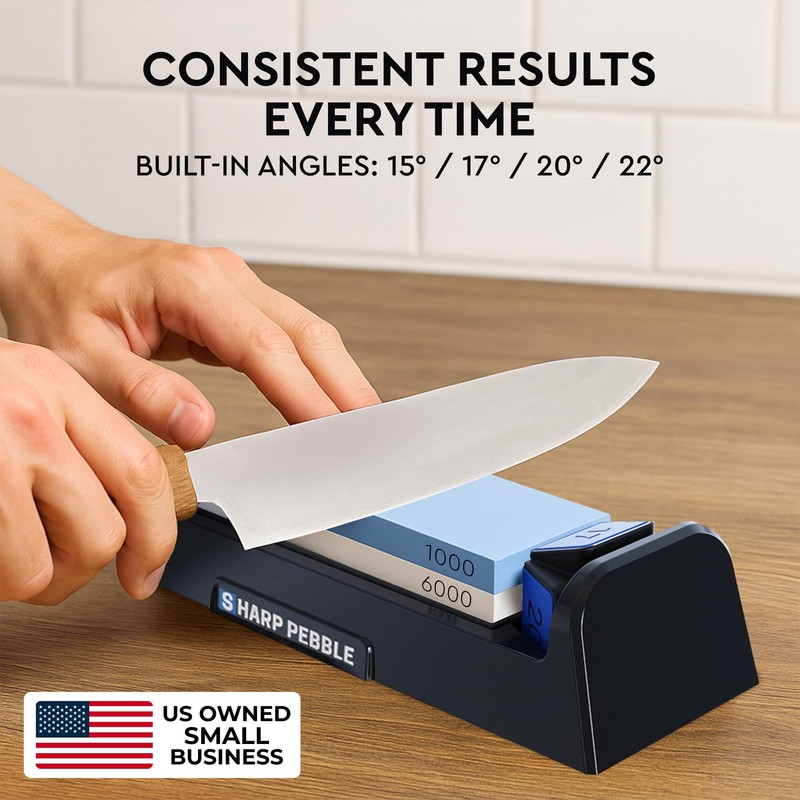 Sharp Pebble Complete Whetstone Knife Sharpening System – 1000/6000 Grit