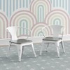 Delta Children Bistro 2-Piece Chair Set, White Metal/Grey Barnboard