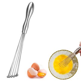Egg Whisks 12 INCH Stainless Steel Ball Whisk Egg Beater Manual Mixer for Sauces Cream egg