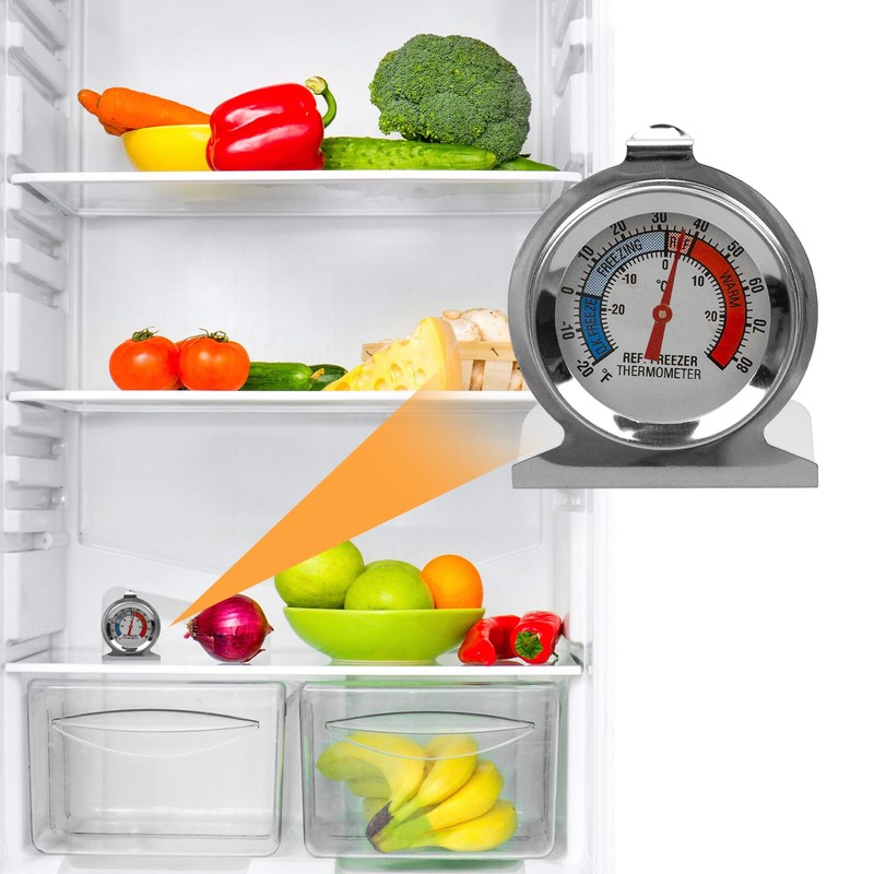 4-Pack Classic Series Large Dial Refrigerator Freezer Thermometer - Temperature