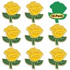 12 Pcs Yellow Rose Pins Bulk 1.2",Valentine's Day Flower Enamel