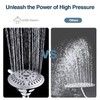 BRIGHT SHOWERS High Pressure 9-Function Rain Shower Head, Luxury Bathroom