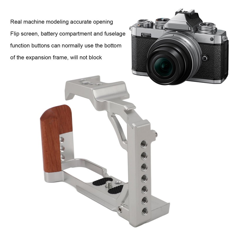 Camera Cage with Wood Handle Anodized Anti Slip Easy To